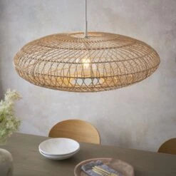 Alexis Oval Pendant In Natural Rattan -Perch & Parrow Home Sales Store en24020145 l2