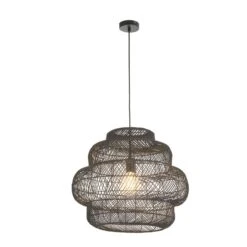 Nemuro Pendant In Black Rattan