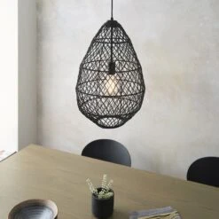 Asara Pendant In Black Rattan -Perch & Parrow Home Sales Store en24020147 l2