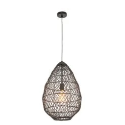Asara Pendant In Black Rattan