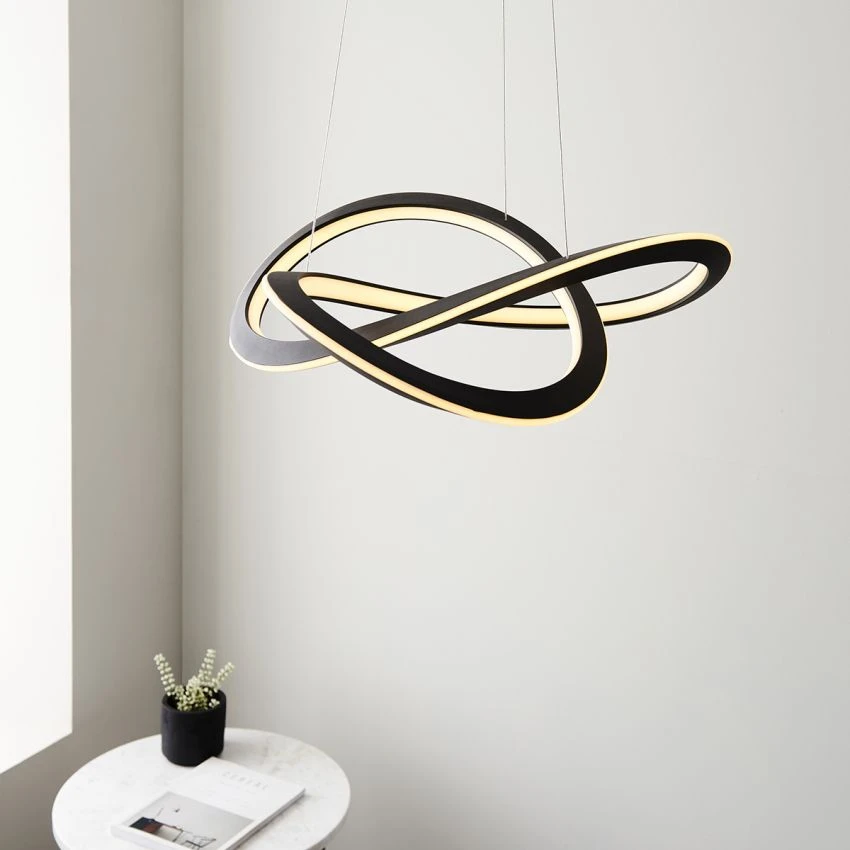 Gabriella Swirl Pendant In Textured Black 2 Gabriella Swirl Pendant In Textured Black - Image 2