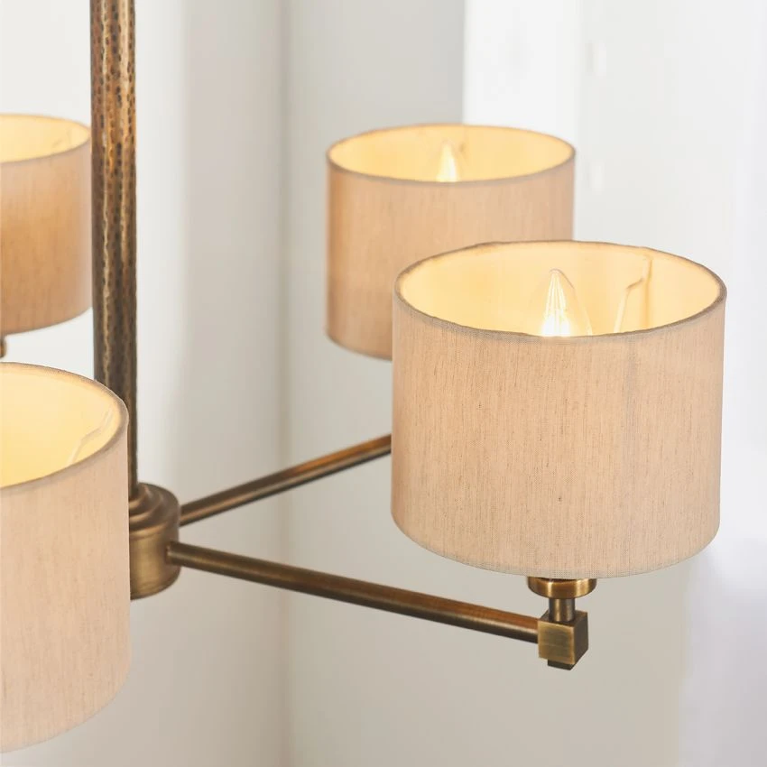 Indiana Five Light Pendant In Hammered Bronze 3 Indiana Five Light Pendant In Hammered Bronze - Image 3