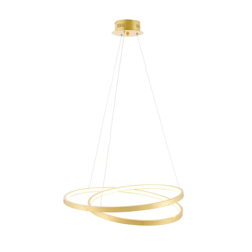 Swale Pendant In Gold Leaf & Frosted Acrylic 1 Swale Pendant In Gold Leaf & Frosted Acrylic