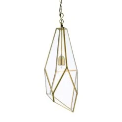 Aragon Clear Glass Pendant In Antique Brass