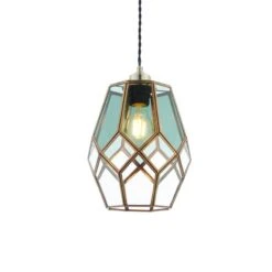 Rigdon Smoked Glass Pendant Shade In Antique Brass