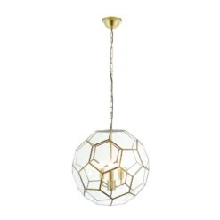 Maude Clear Glass Pendant In Antique Brass
