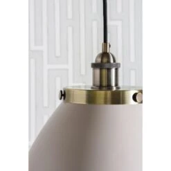 Fletcher Large Pendant In Taupe & Antique Brass -Perch & Parrow Home Sales Store en24040026 l2