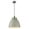 Fletcher Large Pendant In Taupe & Antique Brass