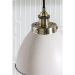 Fletcher Small Pendant In Taupe & Antique Brass -Perch & Parrow Home Sales Store en24040027 l2