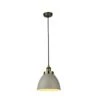 Fletcher Small Pendant In Taupe & Antique Brass