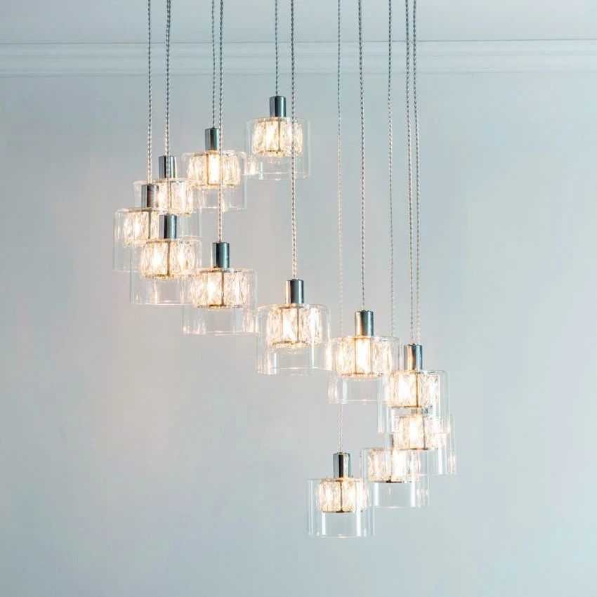 Veretta Clear Glass Twelve Light Pendant In Chrome 2 Veretta Clear Glass Twelve Light Pendant In Chrome - Image 2