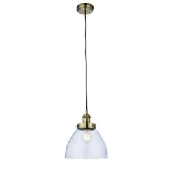 Ralph Clear Glass Pendant In Antique Brass
