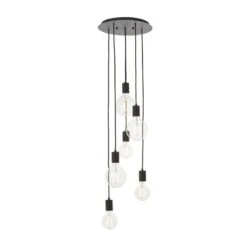 Deo Six Light Pendant In Matt Black