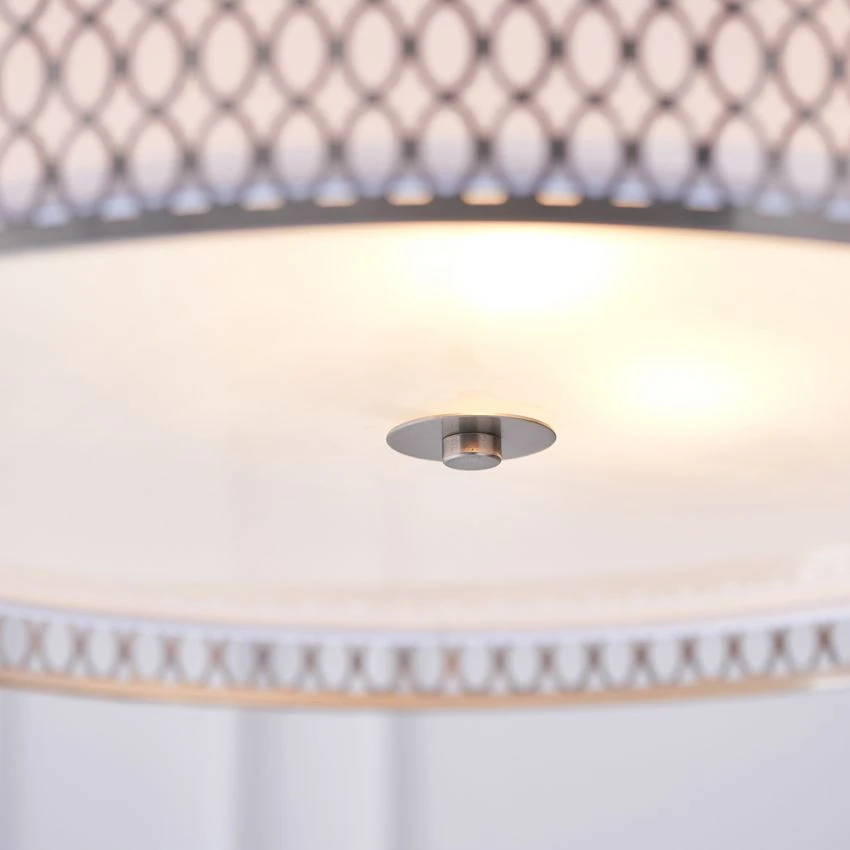 Colby Frosted Glass Three Light Pendant In Satin Nickel 3 Colby Frosted Glass Three Light Pendant In Satin Nickel - Image 3