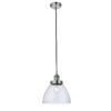Ralph Clear Glass Pendant In Brushed Silver