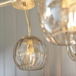 Dillian Champagne Lustre Glass Five Light Pendant In Satin Brass 5 Dillian Champagne Lustre Glass Five Light Pendant In Satin Brass -Perch & Parrow Home Sales Store en24040064 l2