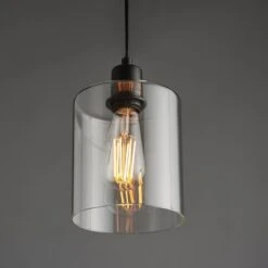 Bonnie Clear Glass Pendant In Matt Black -Perch & Parrow Home Sales Store en24040084 l2