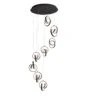 Dangle Eight Light Pendant In Textured Black