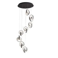 Dangle Eight Light Pendant In Textured Black