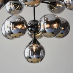 Mabel Smoked Mirror Glass Eleven Light Pendant In Black Chrome -Perch & Parrow Home Sales Store en24040142 l2
