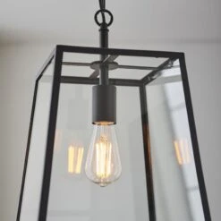 Siobhan Clear Glass Pendant In Matt Black 5 Siobhan Clear Glass Pendant In Matt Black -Perch & Parrow Home Sales Store en24040145 l2
