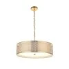 Colby Frosted Glass Three Light Pendant In Gold