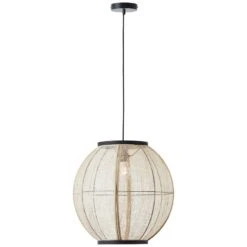 Zuni Dark Plywood Round Pendant In Matt Black