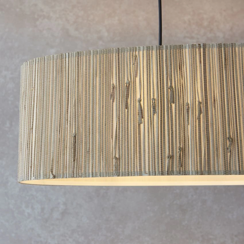 Lucille Natural Seagrass Two Light Pendant Light In Matt Black 3 Lucille Natural Seagrass Two Light Pendant Light In Matt Black - Image 3