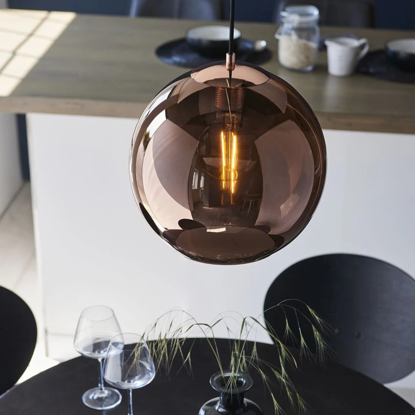 Boaz Copper Mirrored Glass Pendant In Matt Black 3 Boaz Copper Mirrored Glass Pendant In Matt Black - Image 3
