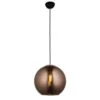 Boaz Copper Mirrored Glass Pendant In Matt Black