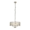 Clayton Crystal Glass Three Light Pendant In Bright Nickel