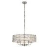 Clayton Crystal Glass Five Light Pendant In Bright Nickel