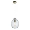 Lyndon Textured Glass Pendant In Antique Brass