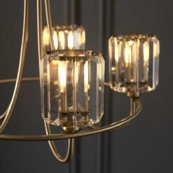 Bernadette Clear Glass Five Light Pendant In Antique Brass 5 Bernadette Clear Glass Five Light Pendant In Antique Brass -Perch & Parrow Home Sales Store en24040205 l2