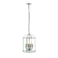 Leonard Four Light Pendant In Satin Nickel