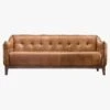 Parker Three-Seater Leather Sofa In Golden Brown