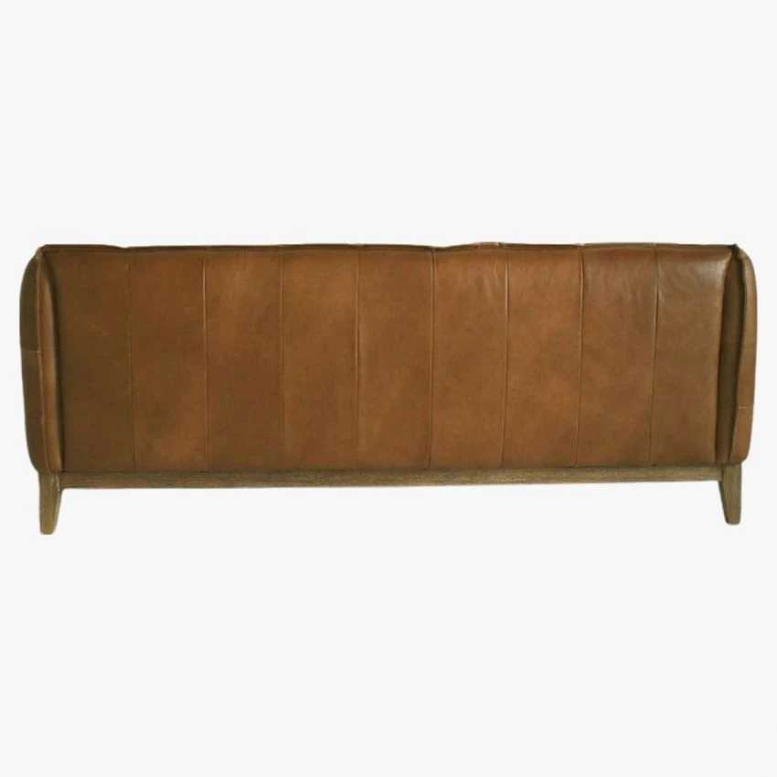 Parker Three-Seater Leather Sofa In Golden Brown 7 Parker Three-Seater Leather Sofa In Golden Brown - Image 7