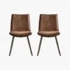 Theon Dining Chair In Brown, Set Of Two