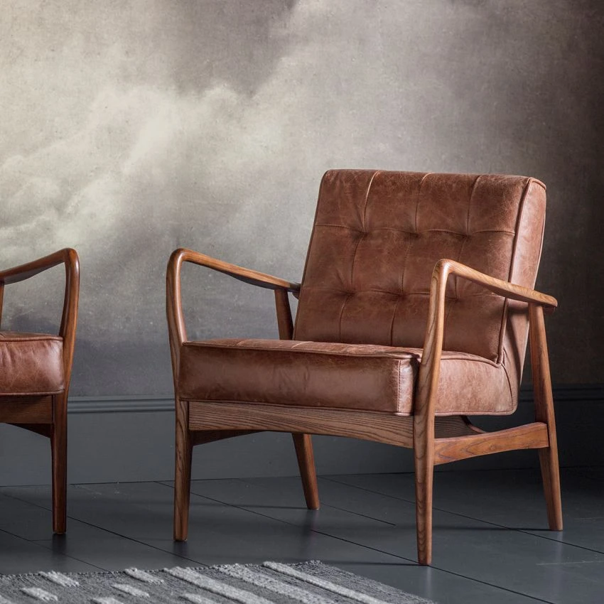 Brad Leather Armchair In Vintage Brown 2 Brad Leather Armchair In Vintage Brown - Image 2