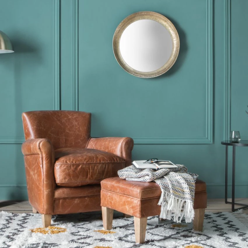 Remington Leather Lounge Chair In Vintage Brown 2 Remington Leather Lounge Chair In Vintage Brown - Image 2