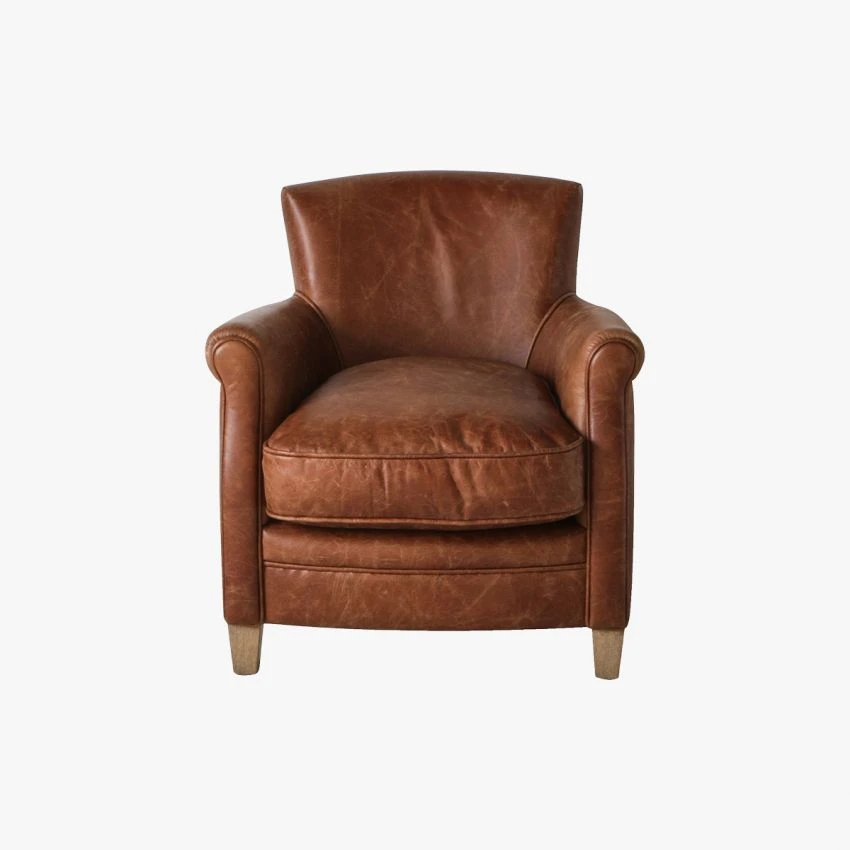 Remington Leather Lounge Chair In Vintage Brown 1 Remington Leather Lounge Chair In Vintage Brown