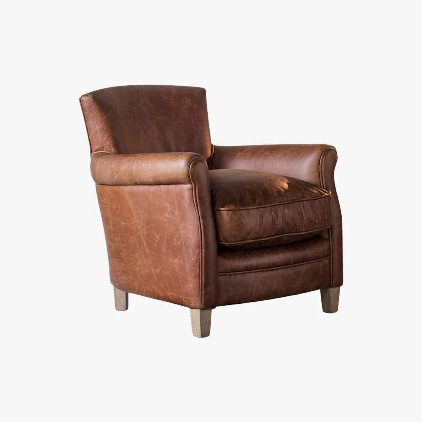 Remington Leather Lounge Chair In Vintage Brown 4 Remington Leather Lounge Chair In Vintage Brown - Image 4