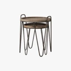 Marvin Fir Wood Hairpin Set Of Nesting Tables