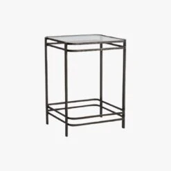 Roy Brushed Metal And Glass Side Table