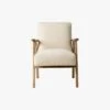 Dan Linen Armchair In Pearl Grey