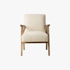 Dan Linen Armchair In Pearl Grey