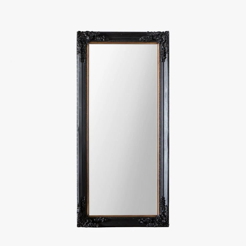 Edward Standing Mirror In Antique Black 1 Edward Standing Mirror In Antique Black