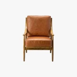 Aldona Caramel Leather Armchair