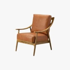 Aldona Caramel Leather Armchair -Perch & Parrow Home Sales Store pp2002642 p45