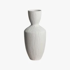 Pinery White Textured Tall Vase